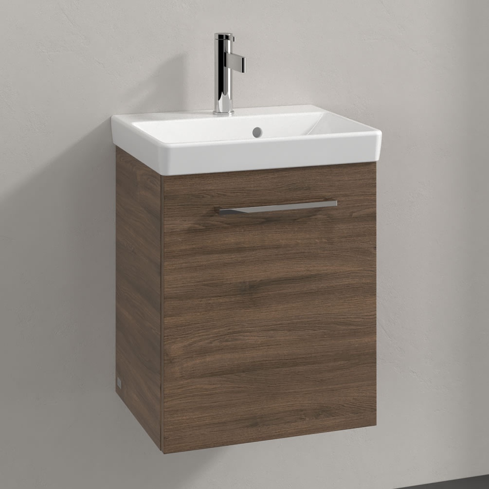 Lifestyle image of Villeroy & Boch Avento Arizona Oak 450mm Wall-Hung Basin Vanity Unit